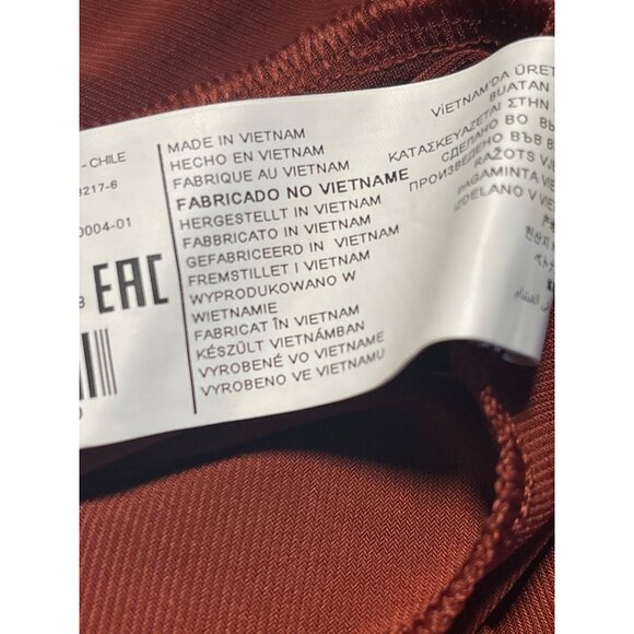 Mango Suit Womens Rust Brown Long-Sleeve Dress With Waist Tie Detail Size 8 - Picture 6 of 7